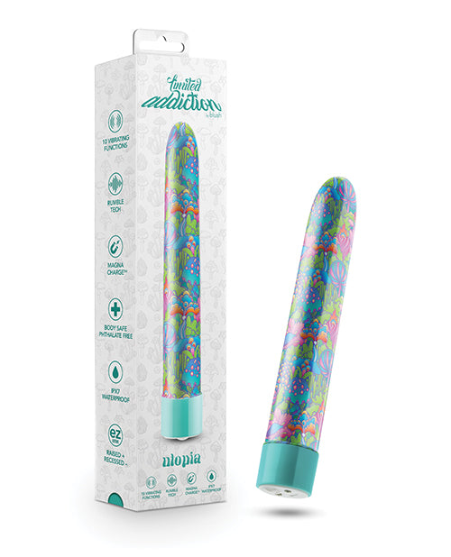 Limited Addiction Utopia 7" Rechargeable Vibe - Aqua