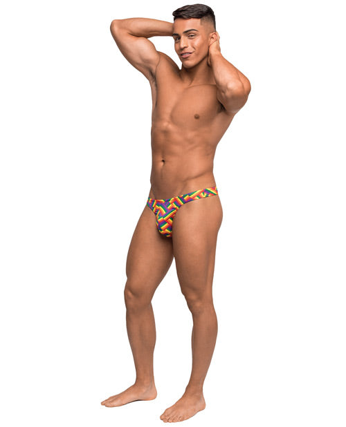 Pride Fest Contoured Pouch Bong Thong Rainbow L/XL