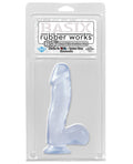 Basix Rubber Works Realistic Dildo | Clear 6.5" Big Dildo | Suction Cup Dildo