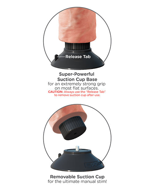 King Cock 10" Vibrating Cock & Balls - Flesh