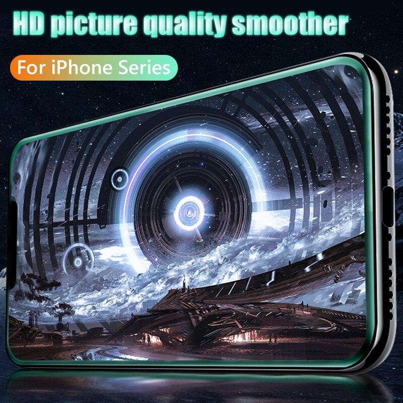 3Pcs Luminous Screen Protectors for iPhone 14 11 Pro Max 12 Mini XR X XS Glowing Tempered Glass for IPhone 13 Pro MAX 8 7 Plus Tempered-Glass Screen Protector Compatible with iPhone