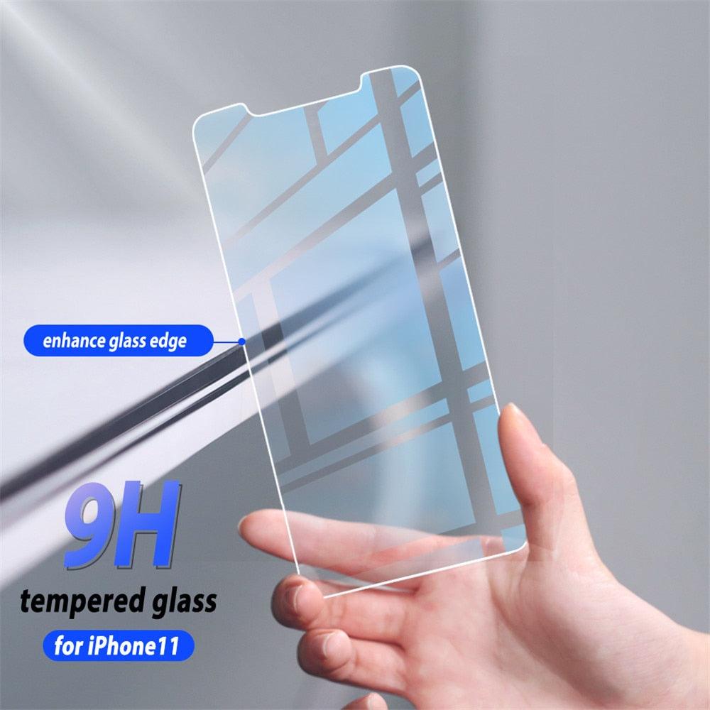4Pcs Protective glass on For iPhone 14 13 12 11 Pro Max XS XR Mini screen protector Tempered glass For iphone 7 8 14 Plus glass Clear Screen Protector Guard Anti Scratch Screen Protector For iPhone