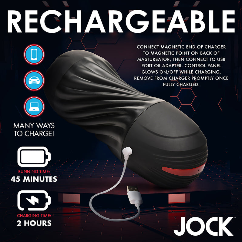 Jock Sucking & Vibrating Masturbator - Black