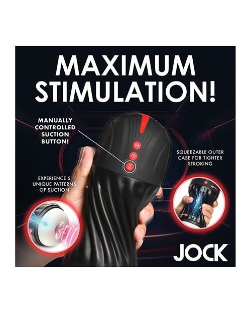 Jock Sucking & Vibrating Masturbator - Black