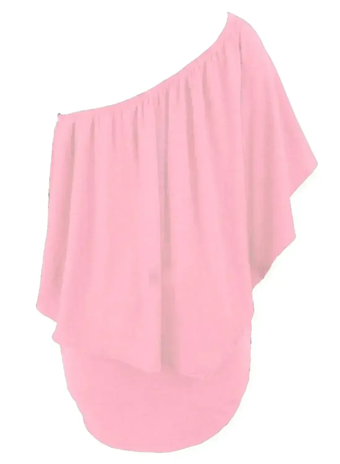 Pink Flounced Mini Dress | Multi-Way Shoulder Styles | Femstylo