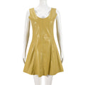 Faux Leather Women Clothing U Collar Sleeveless Sexy Patchwork Personality Dress