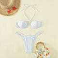 Leopard Print Lace up Swimsuit Steel Bracket Split Suit Sexy Bikini Swimsuit