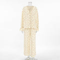 Loose Comfortable Homewear Spring Pure Cotton Printed Long Sleeved Trousers Comfortable Pajamas Women