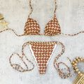 Three Point Bikini Trousers Sexy Strap Backless Split Swimsuit Women Bikini