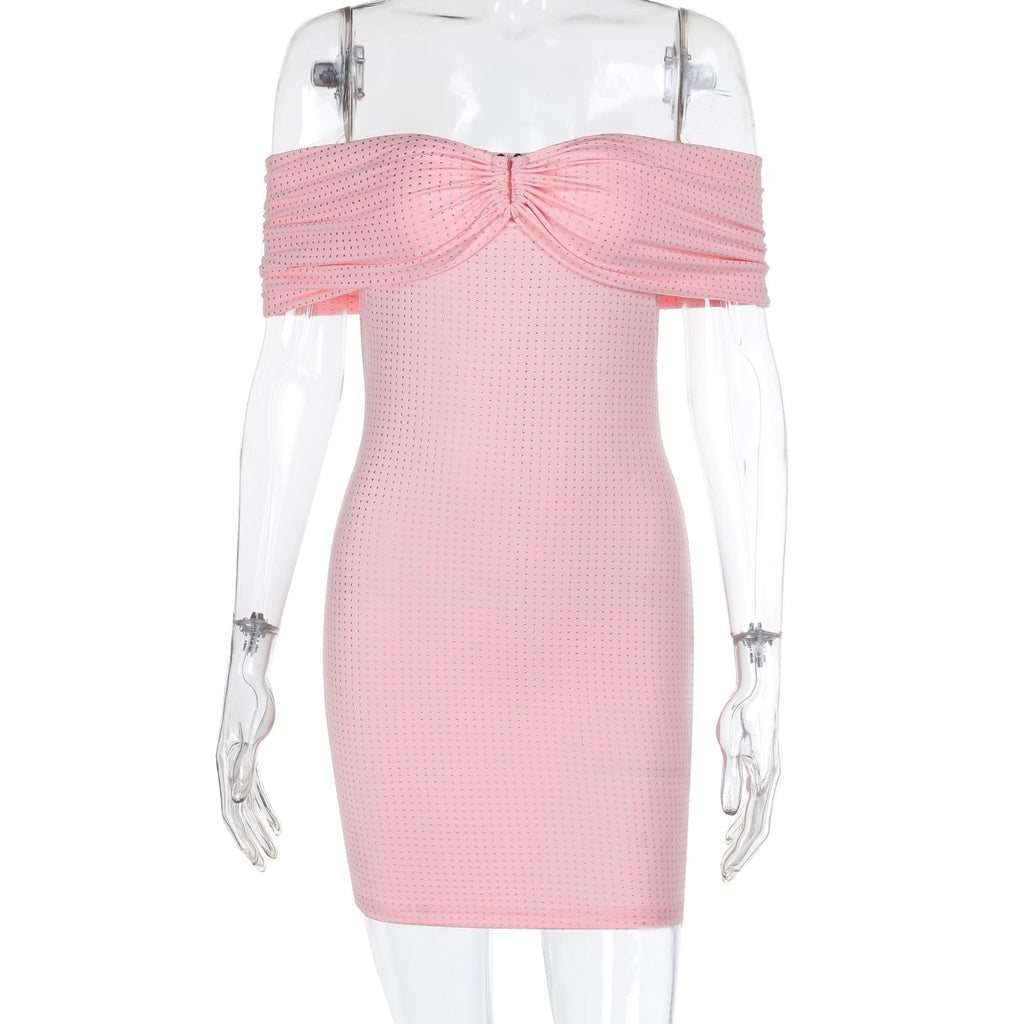 Spring Dress Socialite Elegant Slim Fit off Shoulder Hip Dress Women