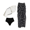 Simple Special Interest Split Swimsuit Women Polka Dot Skirt High Waist Bikini