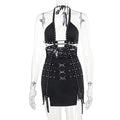 Sexy Slim Fit Hollow Out Cutout Dress Women Spring Sexy Backless Hip Dress