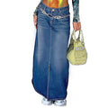 Casual Retro Denim Long Skirts