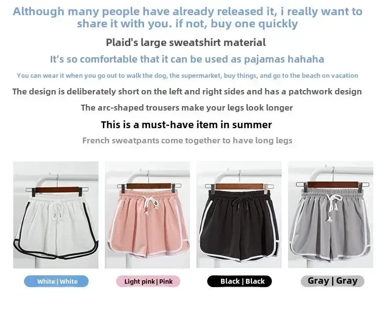 Women Striped Casual Shorts Korean Harajuku Loose All Match Sports Shorts Summer Fashion Simple Yoga Thin Mini Shorts Female