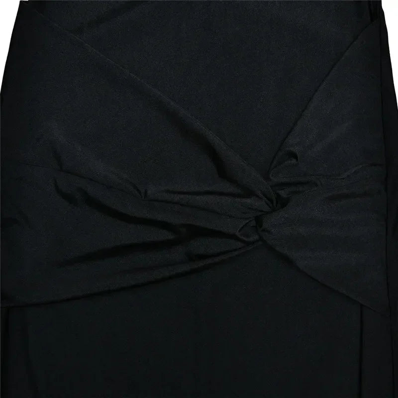 Mozision Strapless Backless Sexy Maxi Dress For Women Fashion One Shoulder Sleeveless Bodycon Club Party Long Dress Elegant