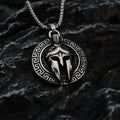 European and American Vintage Spartan Viking Mask Warrior Men's Titanium Steel Necklace Fashion Trend Helmet Handmade Pendant