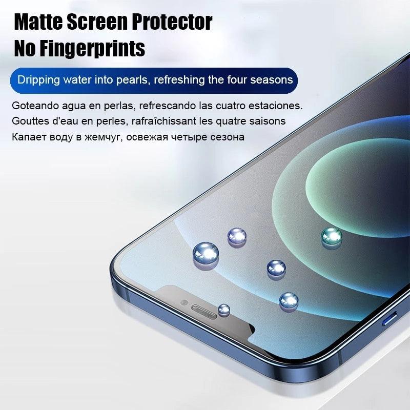 4pcs Matte Film For Iphone 11 12 13 Pro Max Mini Frosted Screen Protectors For Iphone X Xr Xs Max 6 6s 7 8 Plus Se Anti Glare Matte Finish Anti-fingerprint Film