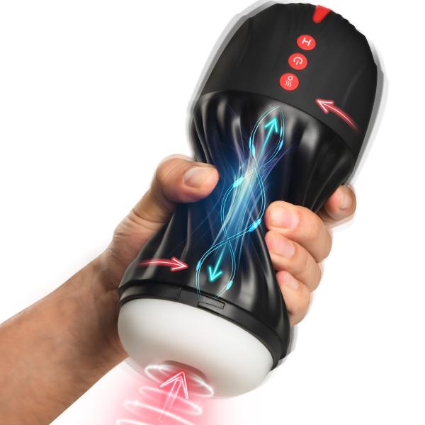 Jock Sucking & Vibrating Masturbator - Black