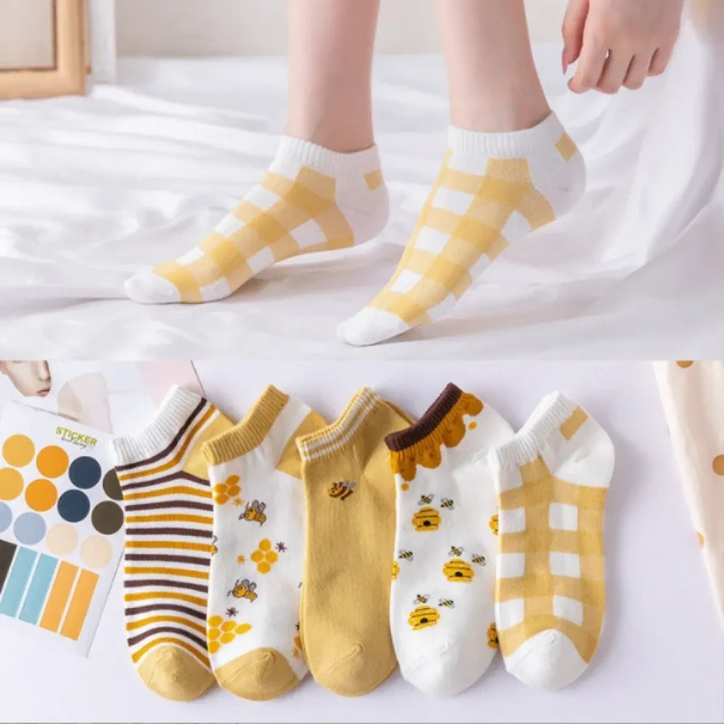 Ankle Boat Socks for Women - Breathable Spring Autumn Casual Socks