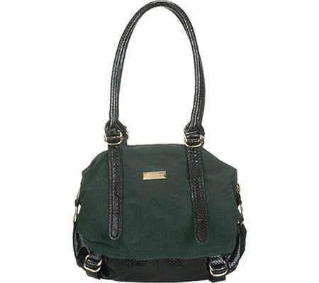 Aryana Adi-16-Grn Chic Green Snake Print Leather Dual Shoulder Strap W