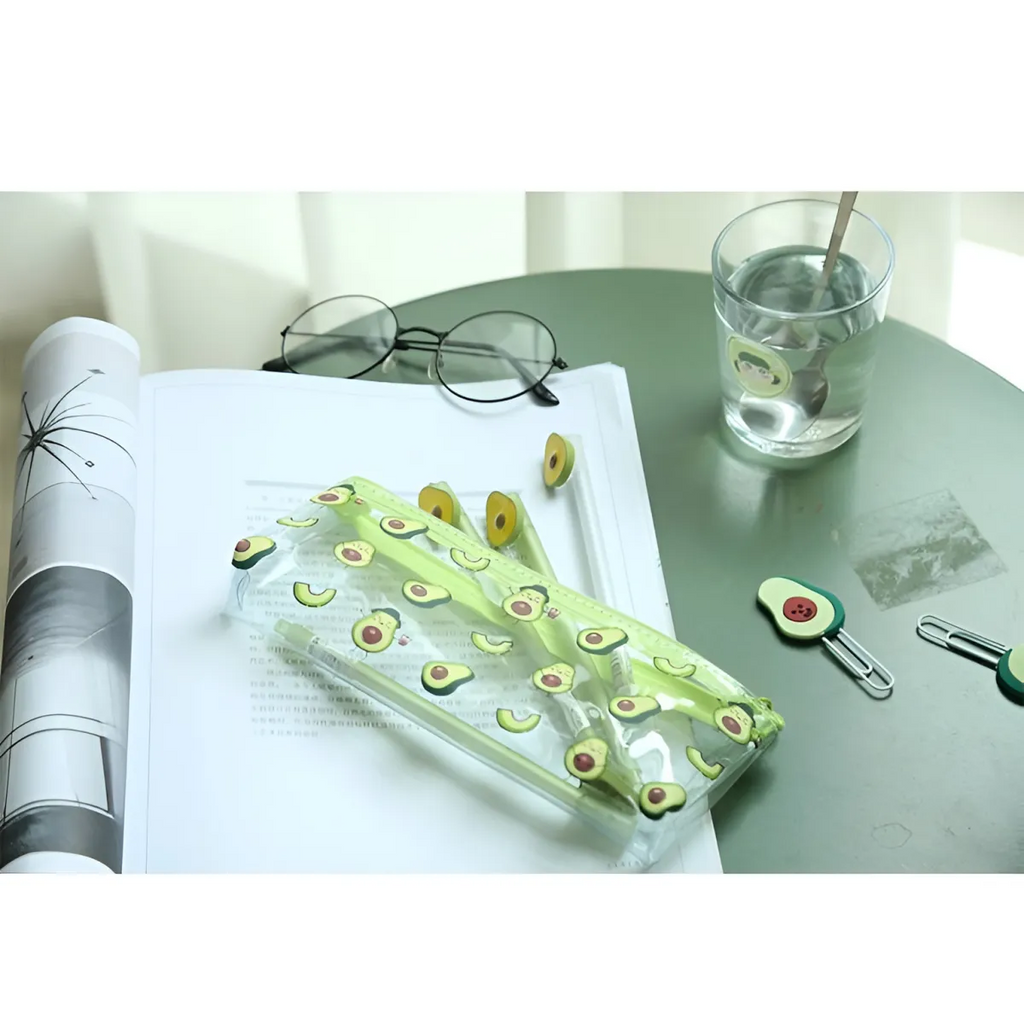 Cute Kawaii Avocado Pencil Case