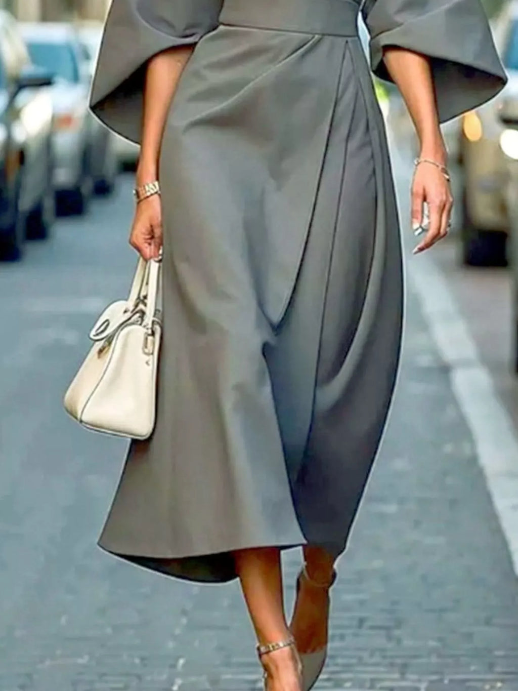 Round Neck 3/4 Sleeve Dress