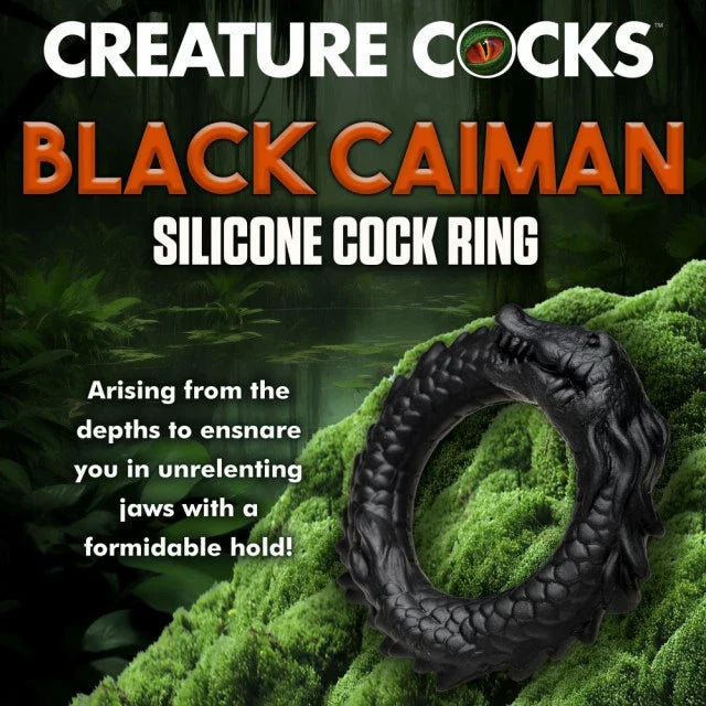 Creature Cocks Caiman Silicone Cock Ring - Black