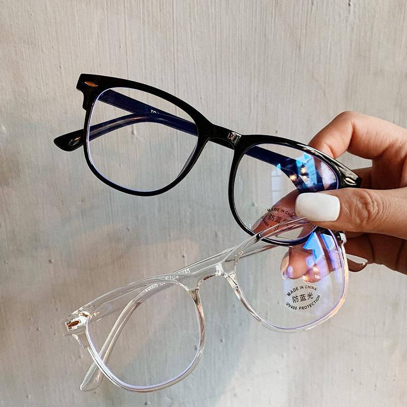 Blue Light Blocking Glasses Frame Lightweight Eyeglasses Frame Filter Blue Ray Computer Game Glasses  Oversized Women Eyeglasses Transparent Anti Blue Ray Men Modern Simple Frames