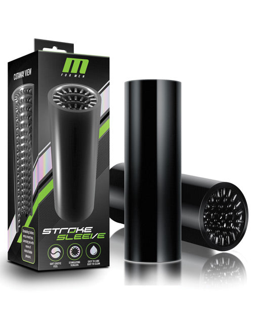 M For Men Stroke Sleeve Reversible Stroker Black