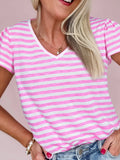 Striped V-Neck T-Shirt