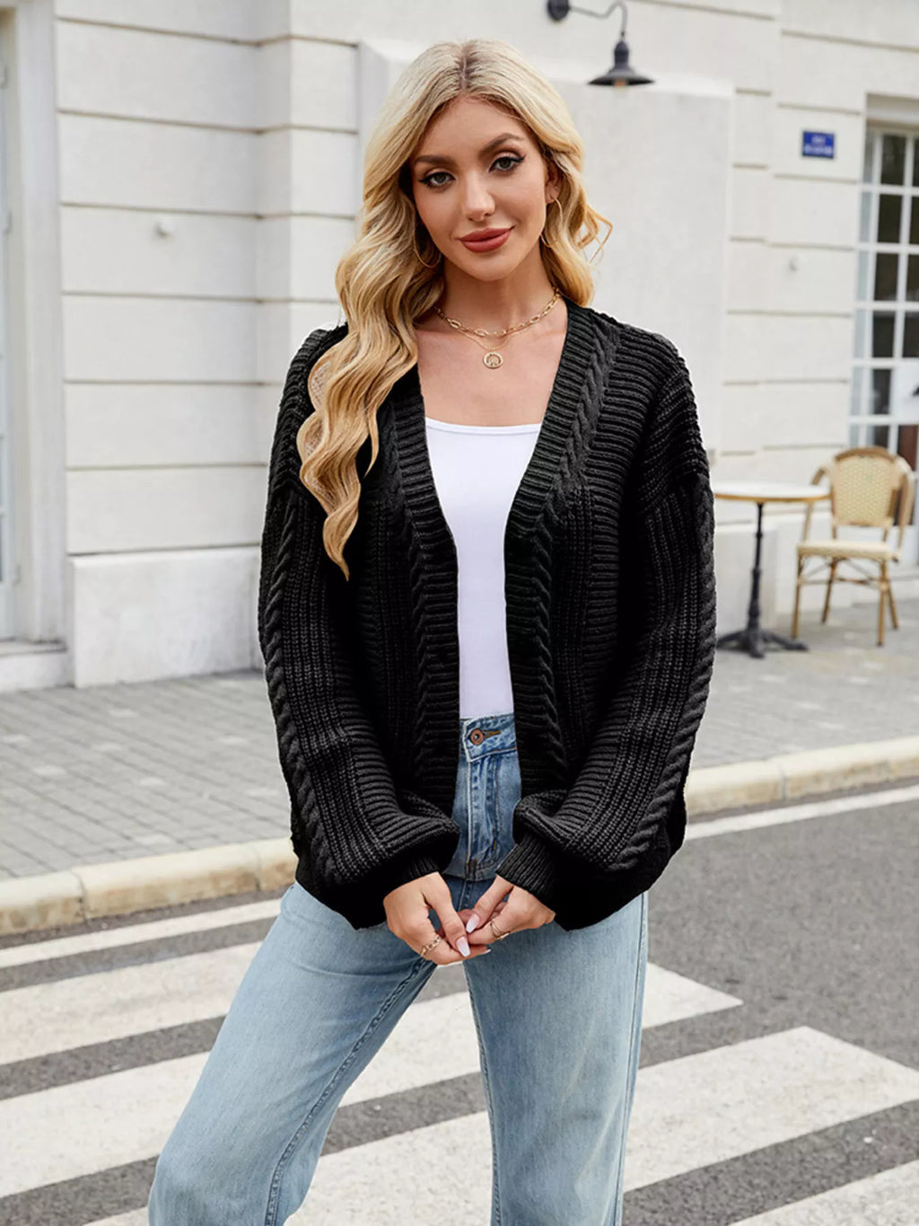 Button Up Long Sleeve Cardigan