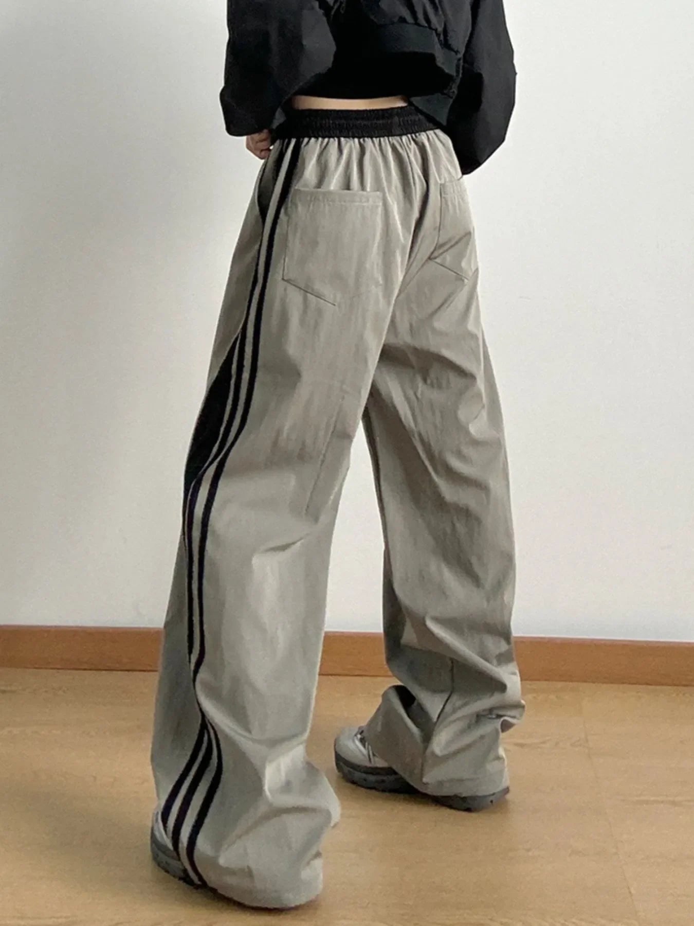 Striped Wide Leg Drawstring Pants
