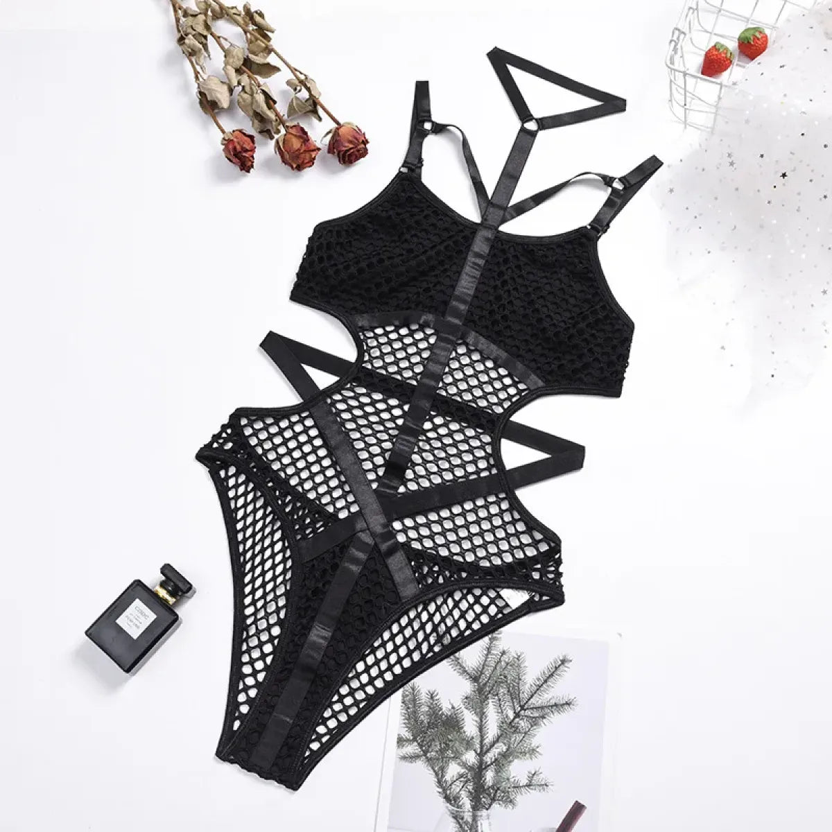 Sexy Dark Academia Gothic Hollow-Out Bodysuit