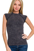 Zenana Washed Ribbed Seamless Top