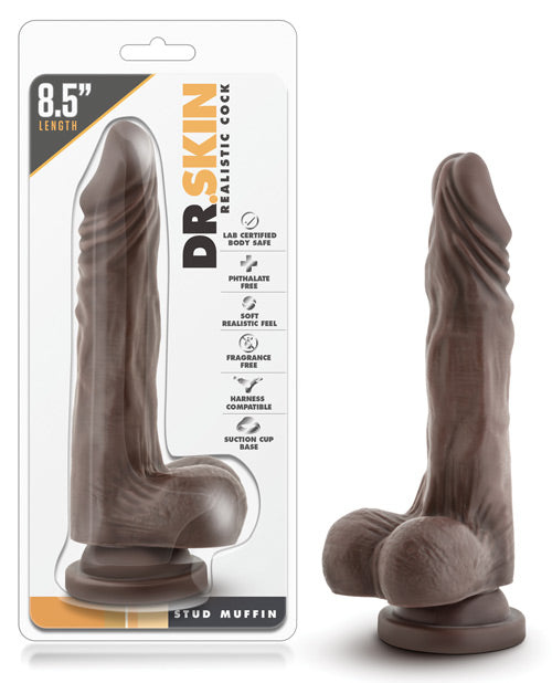Dr. Skin Stud Muffin 8.5" Dong - Chocolate
