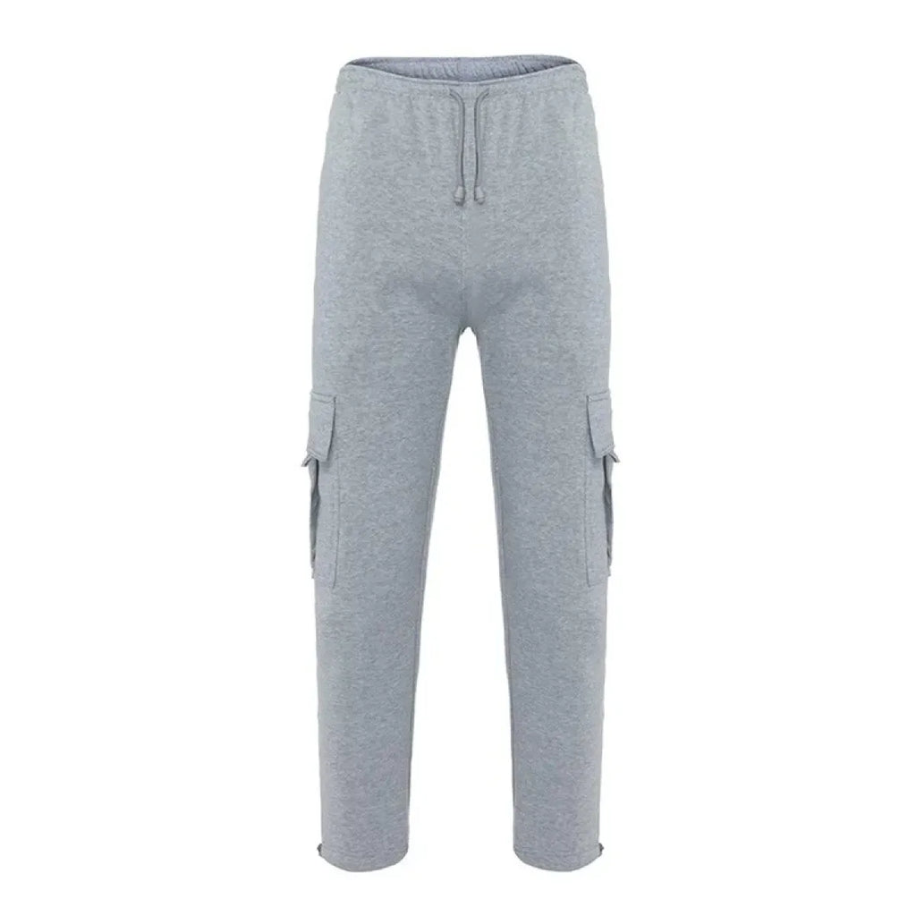 Men's Drawstring Cargo Pants – Loose Fit Wide-Leg Sweatpants