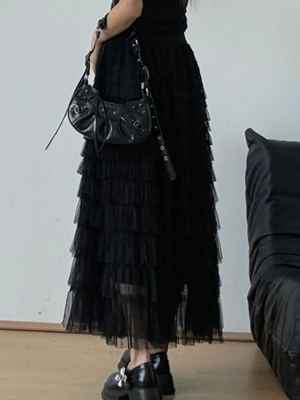 Tiered Tulle Maxi Skirt