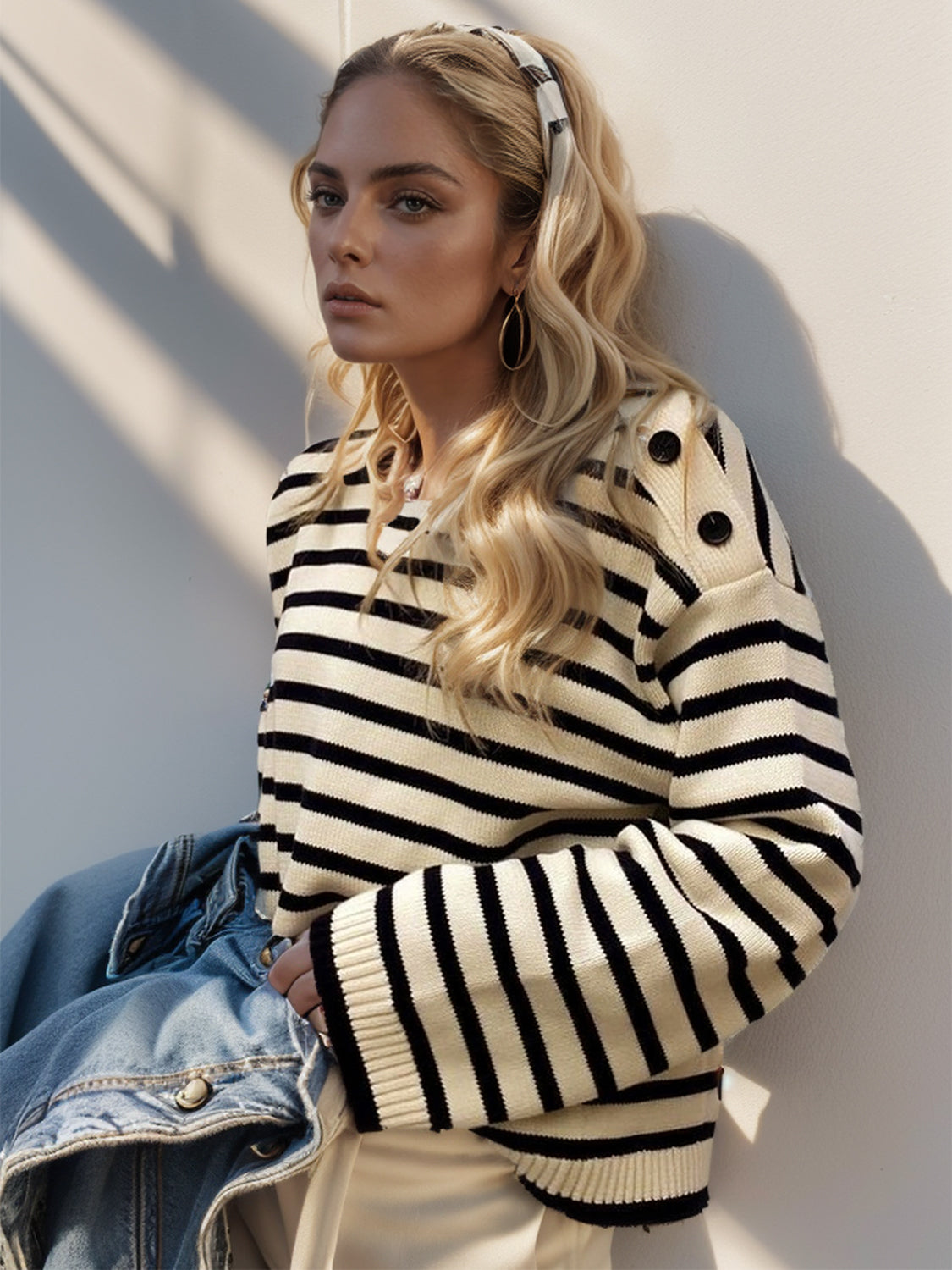 Women's Striped Knit Sweater