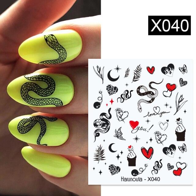 Embossed Nails Sticker 3D Flower Leaves Slider Water Transfer Nail Decals for Nail Art Transfer Sticker  3D Wave Design Decoration for Women Girls Art Stickers Decal Decoration Metallic Curve Strip Line Nail Decor