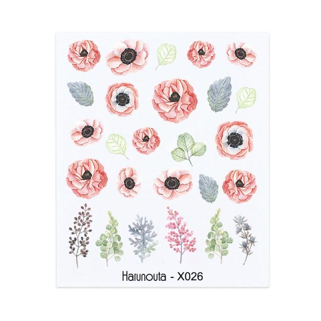 Embossed Nails Sticker 3D Flower Leaves Slider Water Transfer Nail Decals for Nail Art Transfer Sticker  3D Wave Design Decoration for Women Girls Art Stickers Decal Decoration Metallic Curve Strip Line Nail Decor