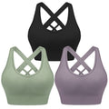 Women's Four Season Solid Nylon Sports Bra - Cross Strap Design
