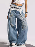 Distressed Wide Leg Jeans
