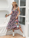 Plunge Neck Midi Dress