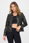 Vegan Leather Utility Shacket