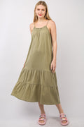 Tiered Cotton Midi Dress