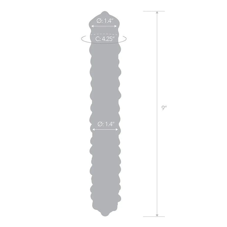 Glas 9" Purple Rose Nubby Glass Dildo