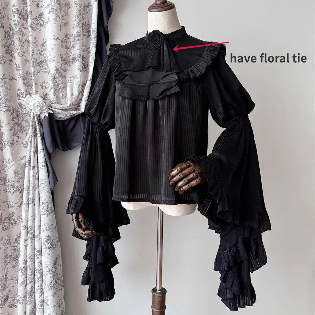 Harajuku Lolita Ruffle Sleeve Top