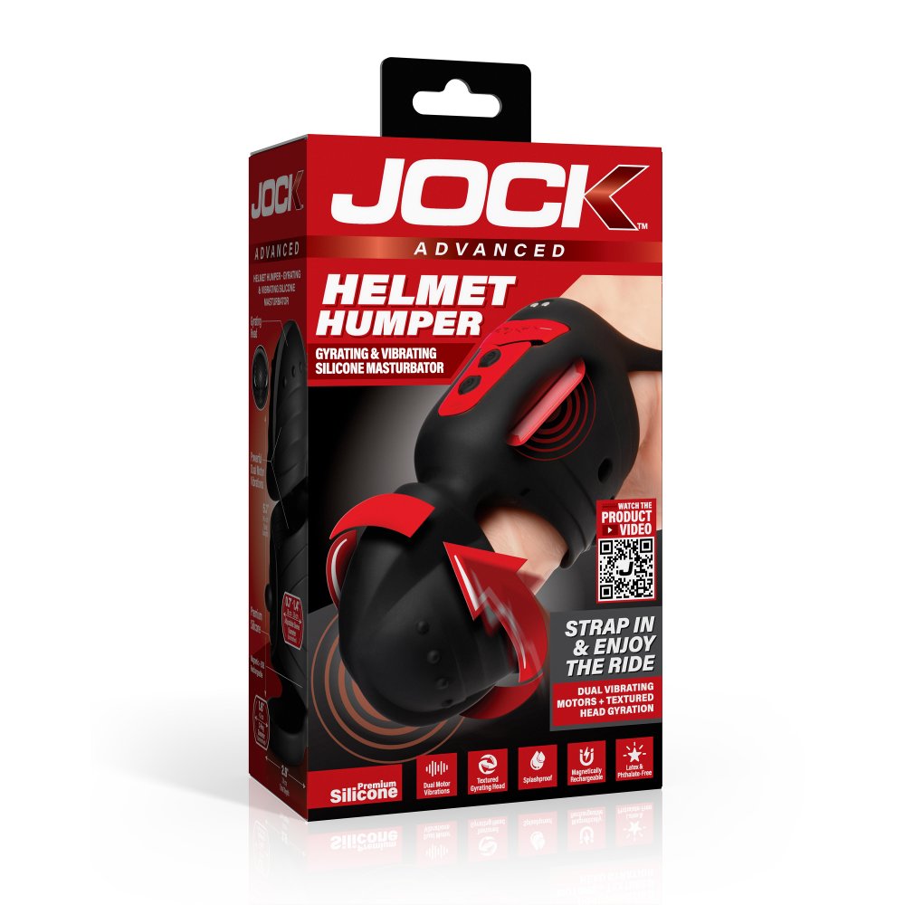 JOCK Helmet Humper Gyrating and Vibrating Silicone Masturbator