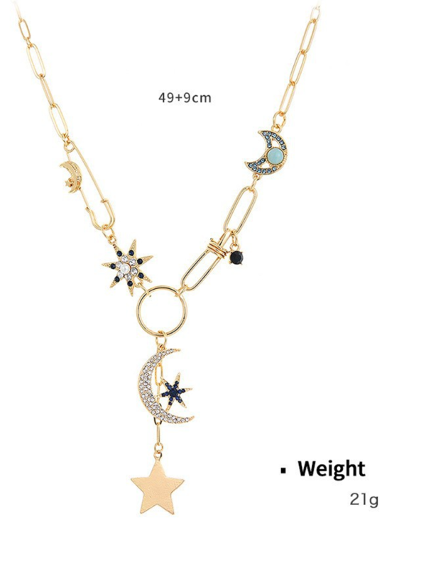 Modern mystical coin-set diamond relief small pendant bib necklace
