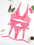 Modern embroidered bra retro decorative sexy push-up underwear set